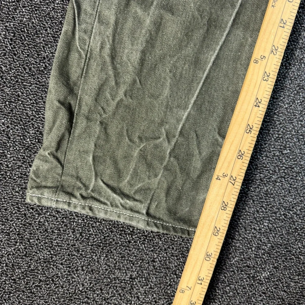 Levis 501 Original Fit Men's Olive‎ Green Crinkle Wash Button Fly Jeans 35x29